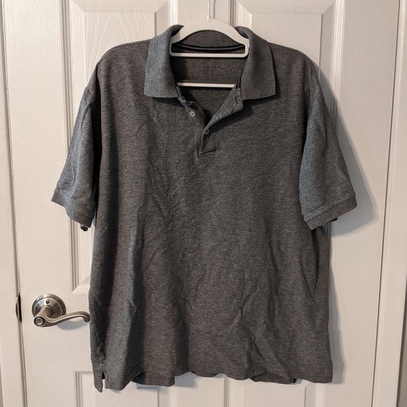 Preppy Classic Grey 1/4 Button Collared‎ Polo Shirt Men's Size Large - Picture 1 of 6